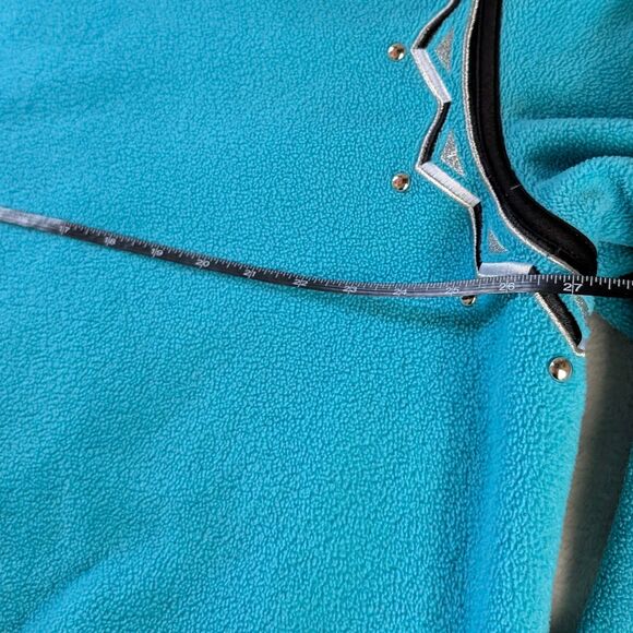 Bob Mackie Wearable Art Fleece Jacket Women's 2XL Blue Geometric Embroidered - Picture 6 of 7